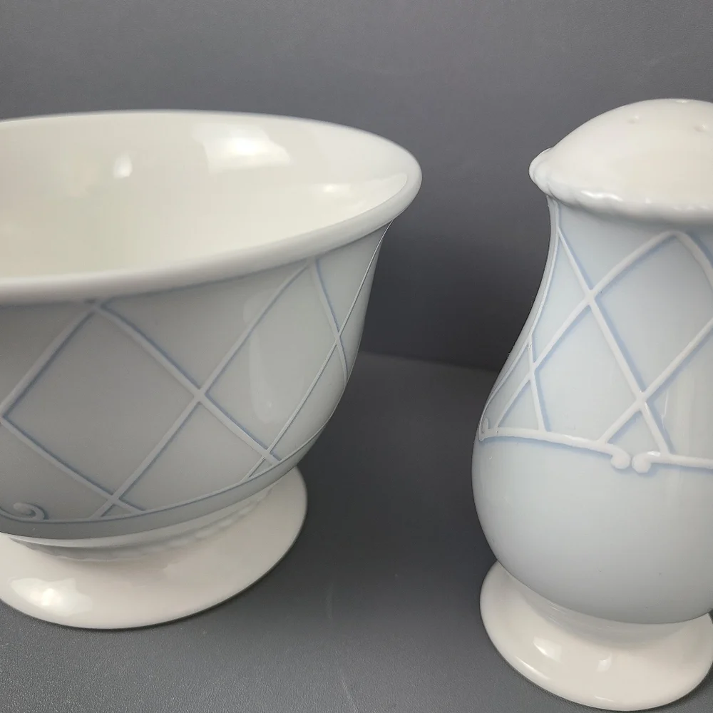 Lenox Swedish Lodge Collection Sugar Bowl Salt Shaker Vintage Set